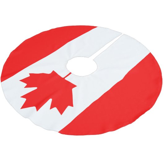 カナダ愛国国旗 ブラッシュドポリエステルツリースカート (アングル)