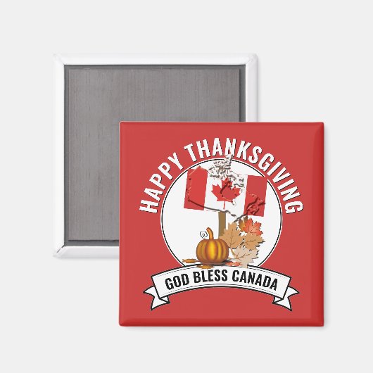カナダ感謝してい感謝祭のための愛国的な神 マグネット (正面/裏面)