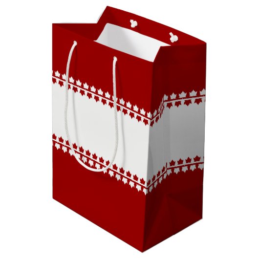 カナダ抱き枕カスタムカナダメープルリーフ抱き枕 ミディアムペーパーバッグ (裏面アングル)