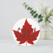 カナダ招待状パーソナライズされたカナダ国旗RSVP 招待状 (スタンド正面)