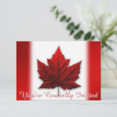 カナダ招待状パーソナライズされたカナダRSVPカード 招待状 (スタンド正面)