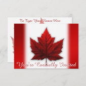 カナダ招待状パーソナライズされたカナダRSVPカード 招待状 (正面/裏面)
