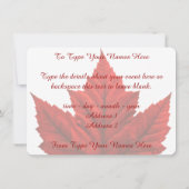 カナダ招待状パーソナライズされたカナダRSVPカード 招待状 (裏面)