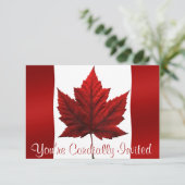 カナダ招待状パーソナライズされたカナダRSVPカード 招待状 (スタンド正面)
