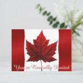 カナダ招待状パーソナライズされたカナダRSVPカード 招待状 (スタンド正面)