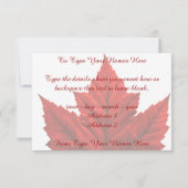 カナダ招待状パーソナライズされたカナダRSVPカード 招待状 (裏面)