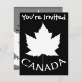カナダ招待状パーソナライズされたカナダRSVPカード 招待状 (正面/裏面)