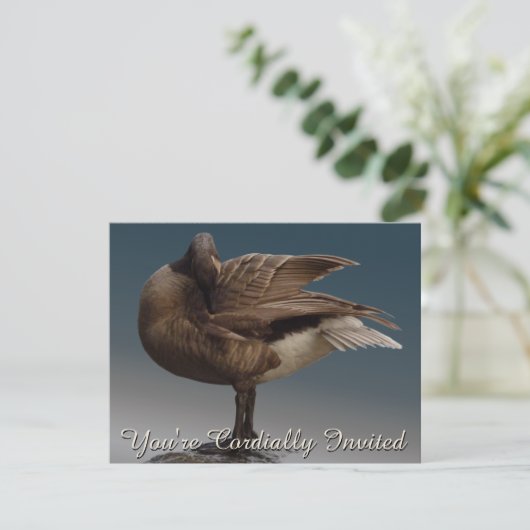 カナダ招待状パーソナライズされたズカナダグースRSVP 招待状 (スタンド正面)