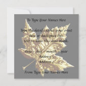 カナダ招待状パーソナライズされた金ゴールドカナダRSVP 招待状 (裏面)