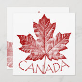 カナダ招待状パーソナライズされたMaple Leaf CN RSVP 招待状 (正面/裏面)