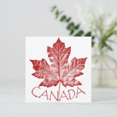 カナダ招待状パーソナライズされたMaple Leaf CN RSVP 招待状 (スタンド正面)