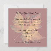 カナダ招待状パーソナライズされたMaple Leaf CN RSVP 招待状 (裏面)