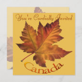 カナダ招待状パーソナライズされたMaple Leaf CN RSVP 招待状 (正面/裏面)