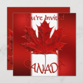 カナダ招待状パーソナライズされたMaple Leaf CN RSVP 招待状 (正面/裏面)