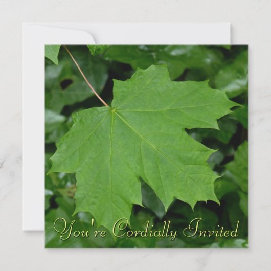 カナダ招待状パーソナライズされたMaple Leaf CN RSVP 招待状 (正面)