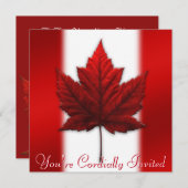 カナダ招待状パーソナライズされたMaple Leaf CN RSVP 招待状 (正面/裏面)