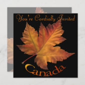 カナダ招待状パーソナライズされたMaple Leaf CN RSVP 招待状 (正面/裏面)