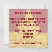 カナダ招待状パーソナライズVarsityカナダRSVP 招待状 (裏面)