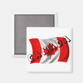 カナダ文字オンカナダフラグ マグネット (正面/裏面)