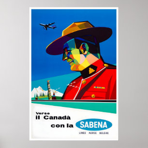 カナダ旅行ポスター Sabena航空アートマウンティー ポスター