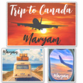 カナダ旅行 (旅行スタンプ) 航空機 スーツケース シール (正面)
