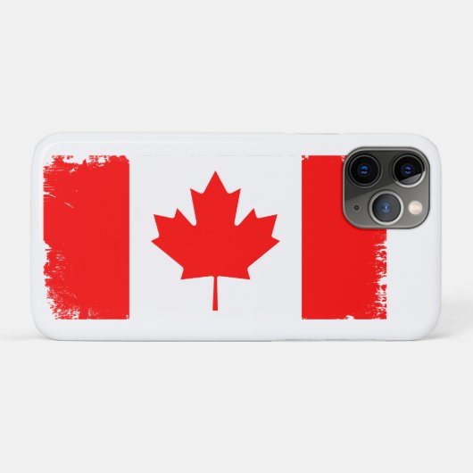カナダ旗 ディストressedデザイン Case-Mate iPhoneケース (裏面(横))