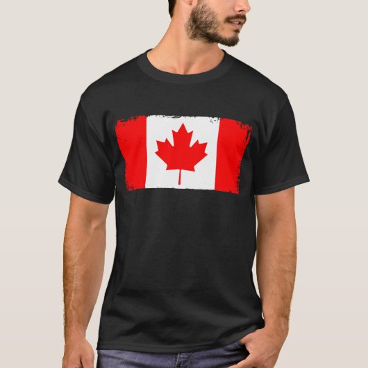 カナダ旗 ディストressedデザイン tシャツ (正面)