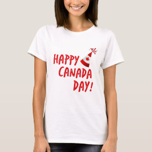 カナダ日の//のノベルティのカナダ幸せな日 Tシャツ