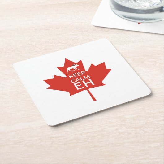 カナダ日は穏やかなEHを保ちます スクエアペーパーコースター (アングル)