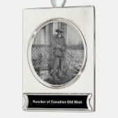 カナダ旧西農場のカウボーイランチャー シルバープレートバナーオーナメント (左)