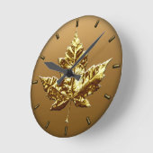 カナダ時計金ゴールドメダルカナダ土産時計 ラウンド壁時計 (傾斜)