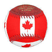 カナダ最高のパパ、愛国心、カナダ国旗 野球ボール (正面)