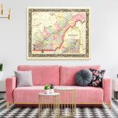 カナダ東部の地図 キャンバスプリント (インサイチュ (リビング))