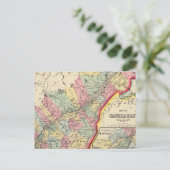 カナダ東部の地図 ポストカード (スタンド正面)