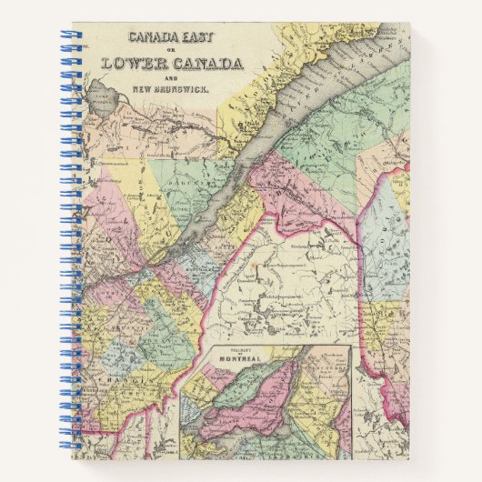 カナダ東部または下部カナダと新しいブランズウィック ノートブック (正面)
