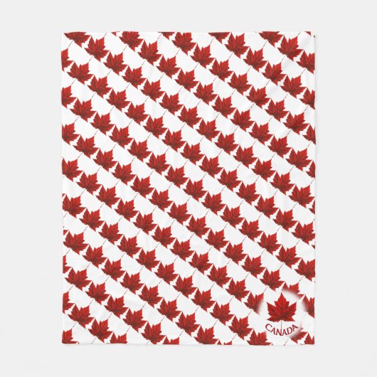 カナダ毛布カナダもみじ葉お土産ブランケット フリースブランケット (正面)