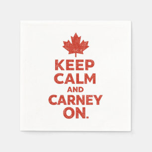カナダ版おもしろナプキン「Keep Calm and Carney On」 スタンダードカクテルナプキン