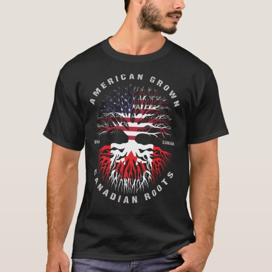 カナダ産アメリカ産ルーツカナダ国旗 Tシャツ (正面)