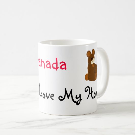 カナダ私は私の家を愛する コーヒーマグカップ (正面右)