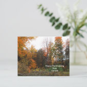 カナダ秋の国旗から感謝祭の挨拶 シーズンポストカード (スタンド正面)