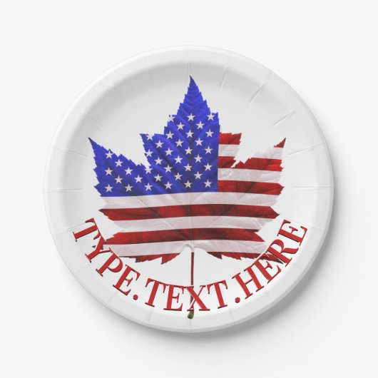 カナダ米プレートカスタム国旗の紙プレート ペーパープレート (正面)
