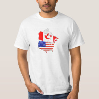 カナダ米国の地図の旗 Tシャツ
