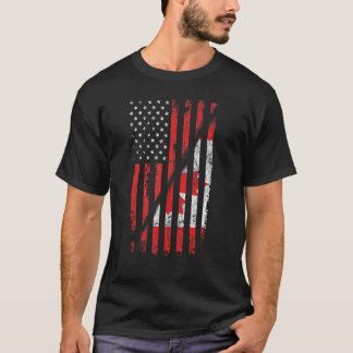 カナダ米国国旗レトロスタイルアメリカ国旗 Tシャツ