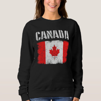 カナダ米国国旗ヴィンテージカナダ米国国旗Pri スウェットシャツ