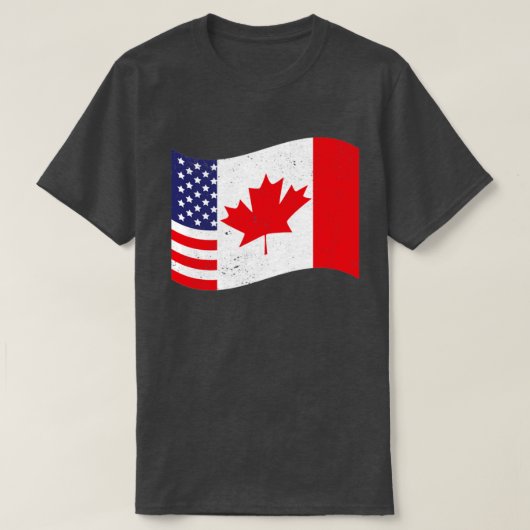 カナダ米国国旗USメープルリーフカナダ Tシャツ (デザイン正面)