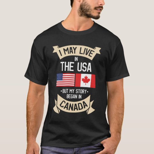 カナダ米国国旗Usaカナダのルーツギフト Tシャツ (正面)