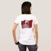 カナダ系アメリカ国旗 Tシャツ (裏面フル)