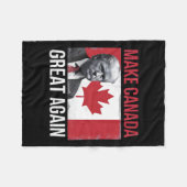 カナダ素晴らしを再びおもしろいトランプ国旗 フリースブランケット (正面(横))