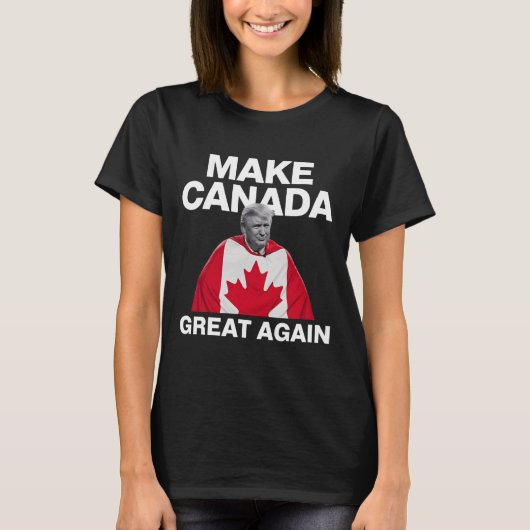 カナダ素晴らしを再びおもしろいトランプ国旗 Tシャツ (正面)