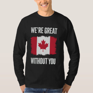 カナダ素晴らし国旗の声明Poなし Tシャツ